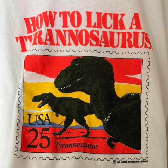 Vintage 1989 Tyrannosaurus USPS Stamp Shirt - Picture 4 of 7